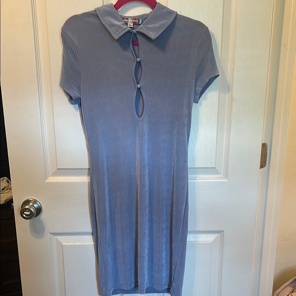 Urban Outfitters Blue Sheath Mini Dress with Peter Pan Collar